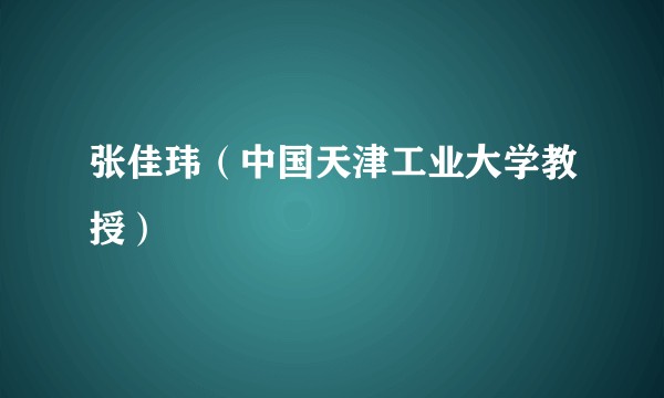 张佳玮（中国天津工业大学教授）