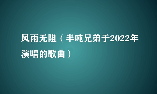 风雨无阻（半吨兄弟于2022年演唱的歌曲）