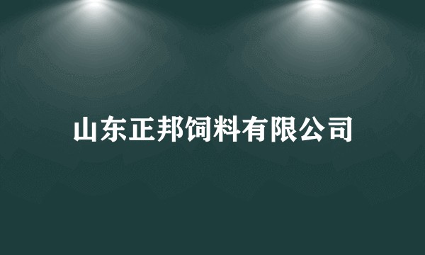 山东正邦饲料有限公司
