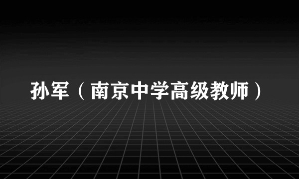 孙军(南京中学高级教师)