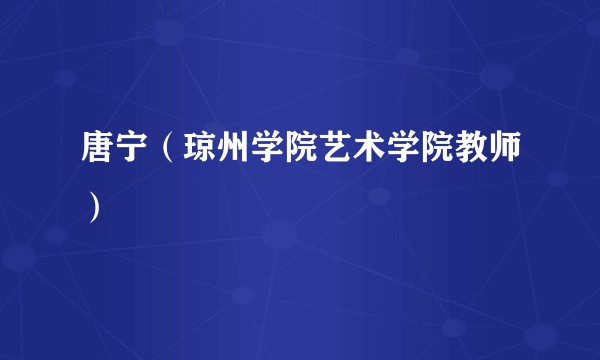 唐宁（琼州学院艺术学院教师）
