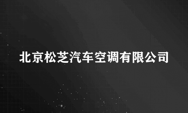 北京松芝汽车空调有限公司