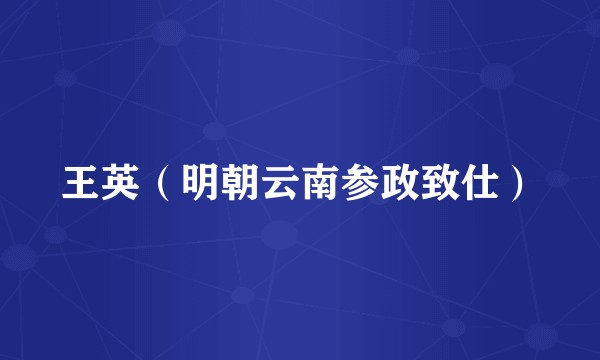 王英（明朝云南参政致仕）