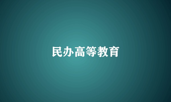 民办高等教育