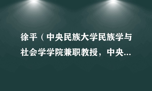 徐平（中央民族大学民族学与社会学学院兼职教授，中央党校（国家行政学院）研究员）