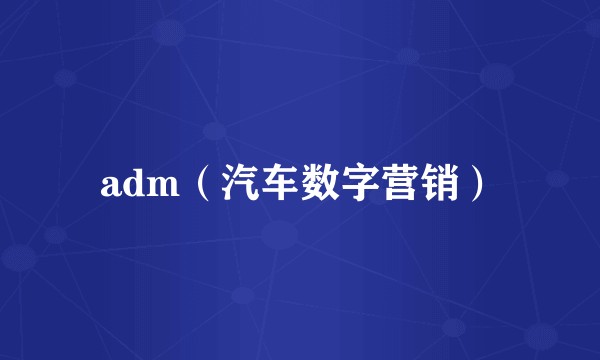 adm（汽车数字营销）
