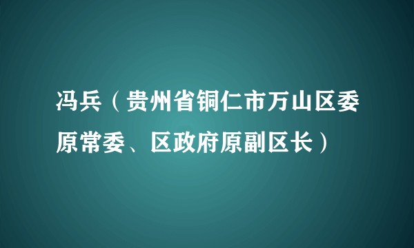 冯兵（贵州省铜仁市万山区委原常委、区政府原副区长）