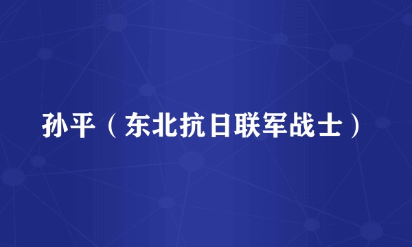 孙平（东北抗日联军战士）