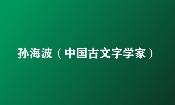 孙海波（中国古文字学家）