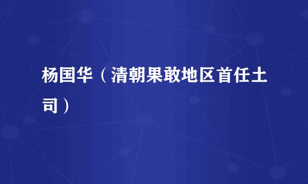 杨国华（清朝果敢地区首任土司）