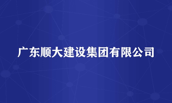 广东顺大建设集团有限公司