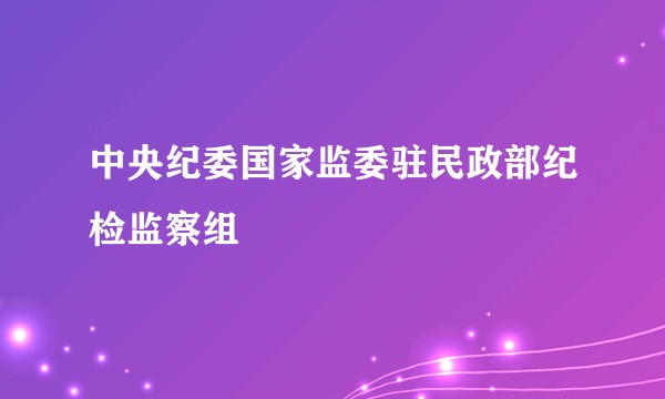 中央纪委国家监委驻民政部纪检监察组