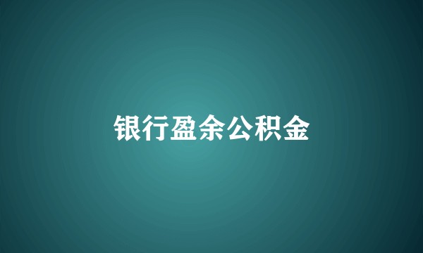 银行盈余公积金