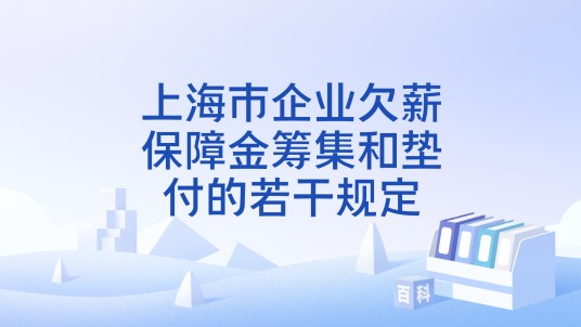 上海市企业欠薪保障金筹集和垫付的若干规定