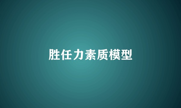 胜任力素质模型