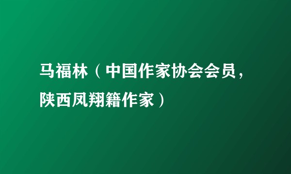 马福林（中国作家协会会员，陕西凤翔籍作家）