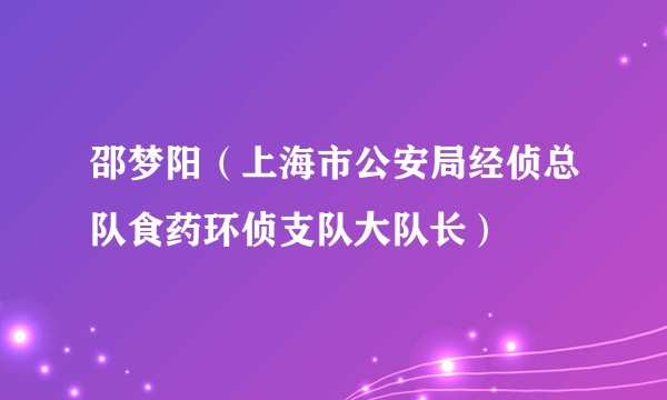 邵梦阳（上海市公安局经侦总队食药环侦支队大队长）