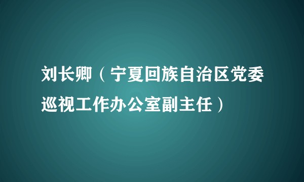 刘长卿（宁夏回族自治区党委巡视工作办公室副主任）