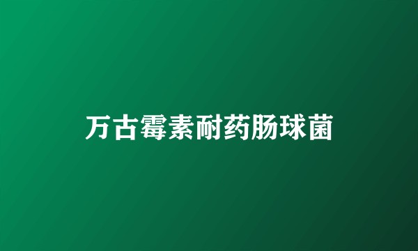 万古霉素耐药肠球菌