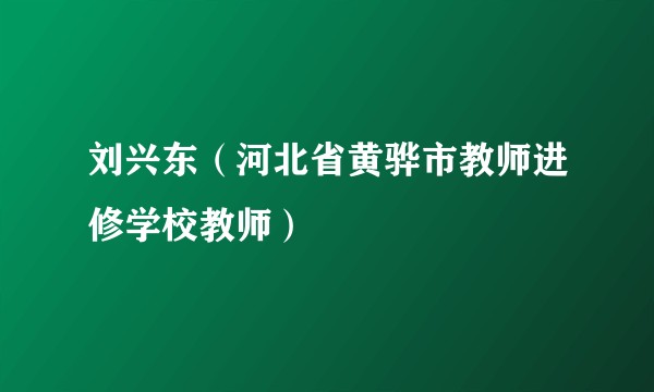 刘兴东（河北省黄骅市教师进修学校教师）