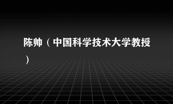 陈帅（中国科学技术大学教授）