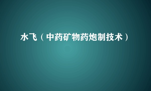 水飞（中药矿物药炮制技术）