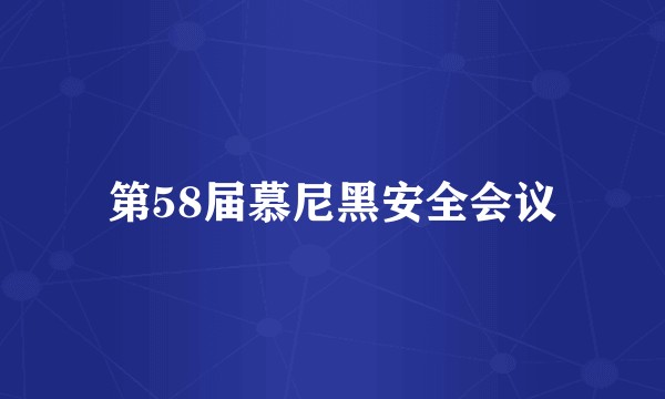 第58届慕尼黑安全会议