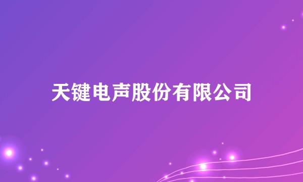 天键电声股份有限公司