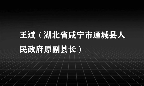 王斌（湖北省咸宁市通城县人民政府原副县长）