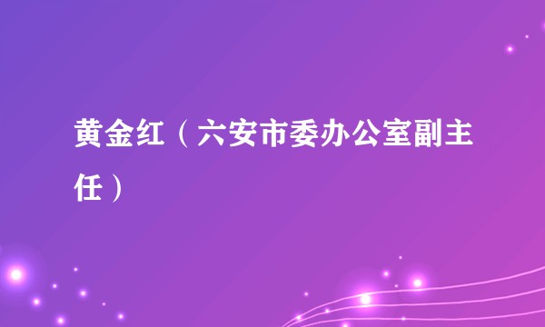 黄金红（六安市委办公室副主任）