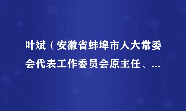 叶斌（安徽省蚌埠市人大常委会代表工作委员会原主任、代表资格审查委员会原副主任委员）