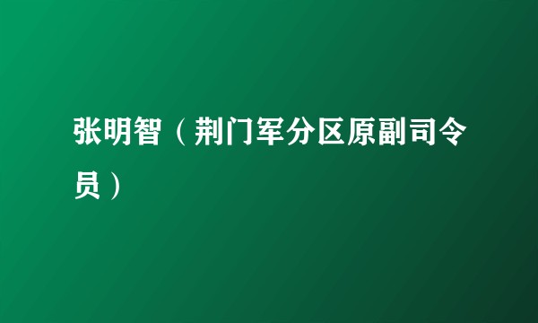 张明智（荆门军分区原副司令员）