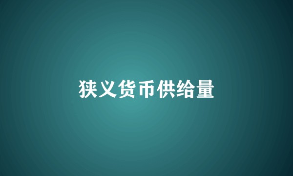 狭义货币供给量