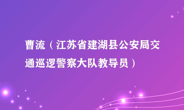 曹流（江苏省建湖县公安局交通巡逻警察大队教导员）