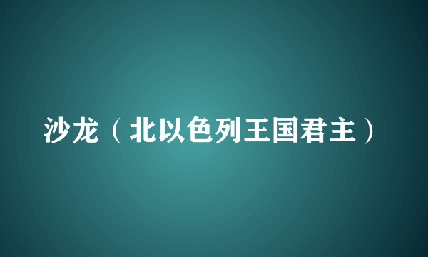 沙龙（北以色列王国君主）