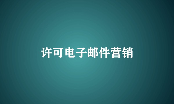 许可电子邮件营销