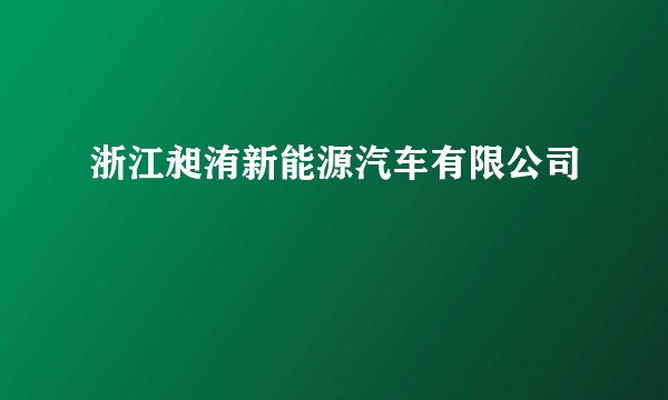 浙江昶洧新能源汽车有限公司