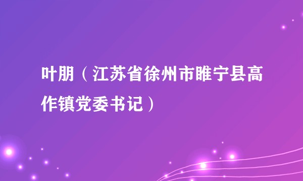 叶朋（江苏省徐州市睢宁县高作镇党委书记）