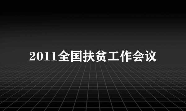 2011全国扶贫工作会议