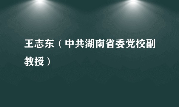 王志东（中共湖南省委党校副教授）