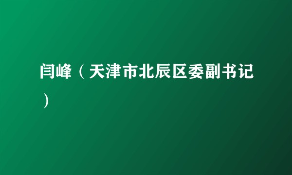 闫峰（天津市北辰区委副书记）