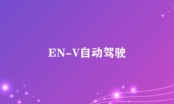 EN-V自动驾驶