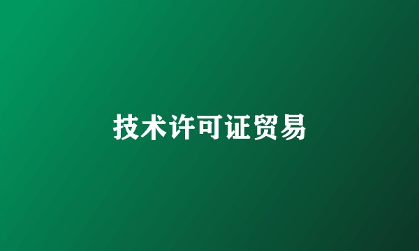 技术许可证贸易