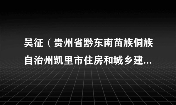 吴征（贵州省黔东南苗族侗族自治州凯里市住房和城乡建设局局长）