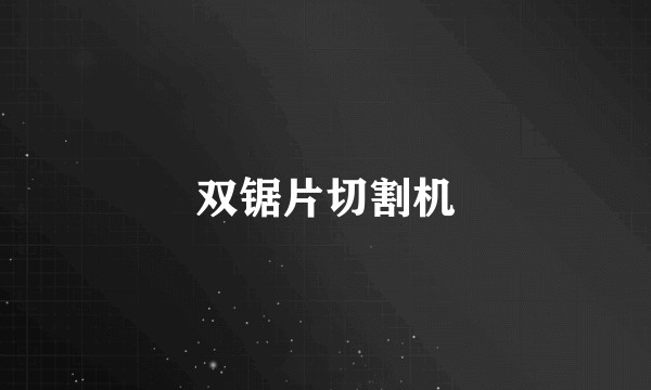 双锯片切割机