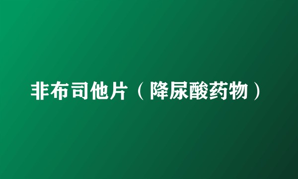 非布司他片（降尿酸药物）