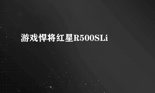 游戏悍将红星R500SLi