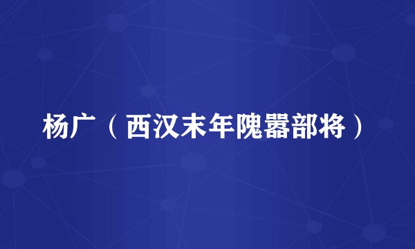 杨广（西汉末年隗嚣部将）