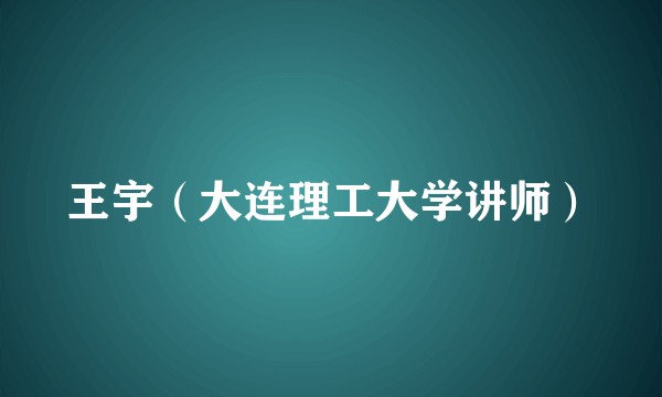 王宇（大连理工大学讲师）