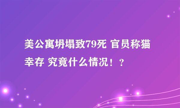 美公寓坍塌致79死 官员称猫幸存 究竟什么情况!?